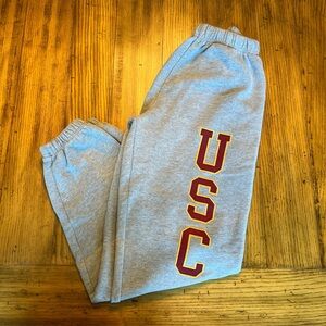 Heritage Gray Sweatpants with Red USC Logo